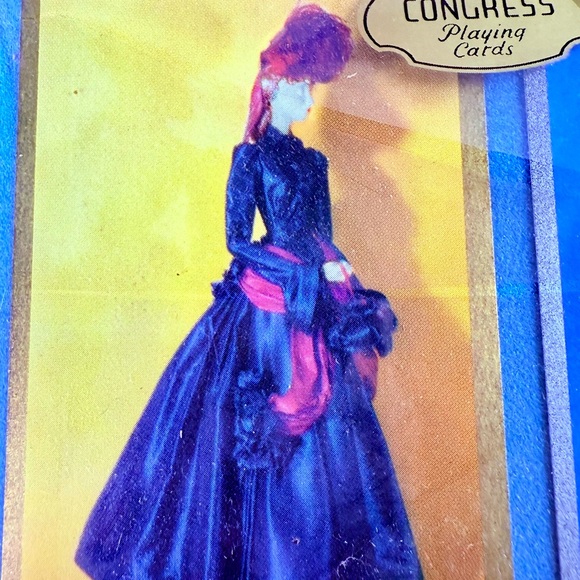 RARE VTG Playing Cards 2 Decks Congress Cel-U-Tone Original Case Ladies Fashion - Picture 3 of 11